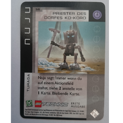 Trading Card, Bionicle Game: QftM - 58 Turaga - Nuju - Chief of Ko-Koro Village [No Color/Any Color]