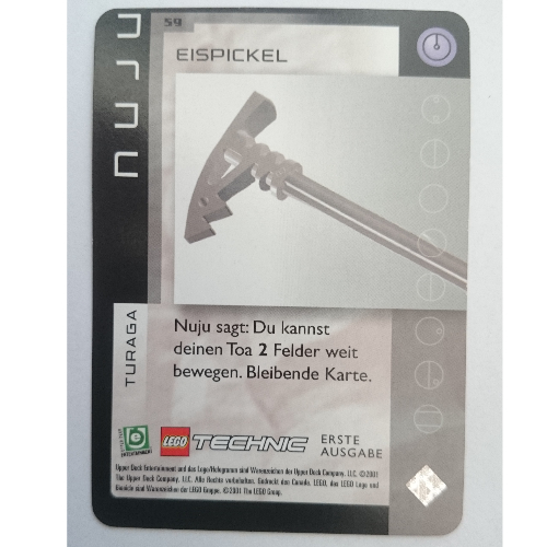 Trading Card, Bionicle Game: QftM - 59 Turaga - Nuju - Ice Pick [Keine Farbe/Beliebige Farbe]