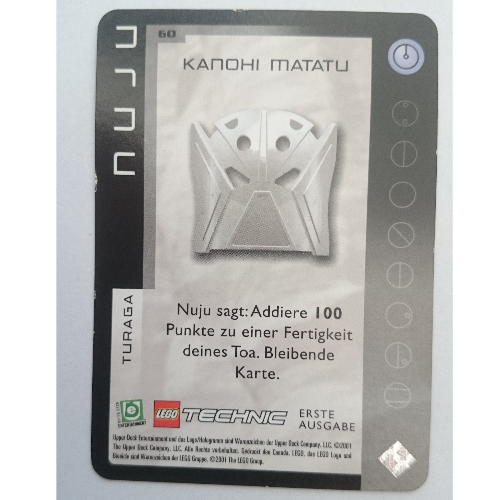 Trading Card, Bionicle Game: QftM - 60 Turaga - Nuju - Kanohi Matatu [Keine Farbe/Beliebige Farbe]