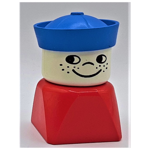 Duplo 2 × 2 × 2 Figure Brick Early, Sailor Hat Blue, Freckles Print Rot