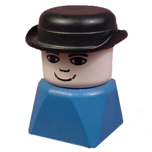 Duplo 2 × 2 × 2 Figure Brick Early, Bowler Hat Black Blue