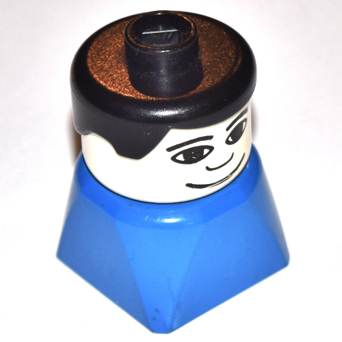 Duplo 2 × 2 × 2 Figure Brick Early, Neat Hair Black, Wide Smile Print