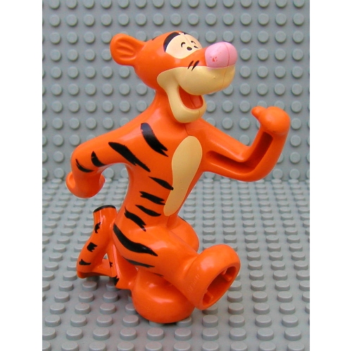 Duplo Figure with Black Tiger Stripes Print (Tigger) Orange