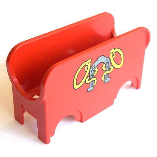 Duplo Car Body Wagon with Horseshoe and Rope Print Red