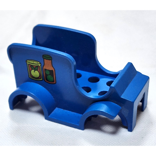 Duplo Car Body Grocery Truck with Can and Bottle Print Blau