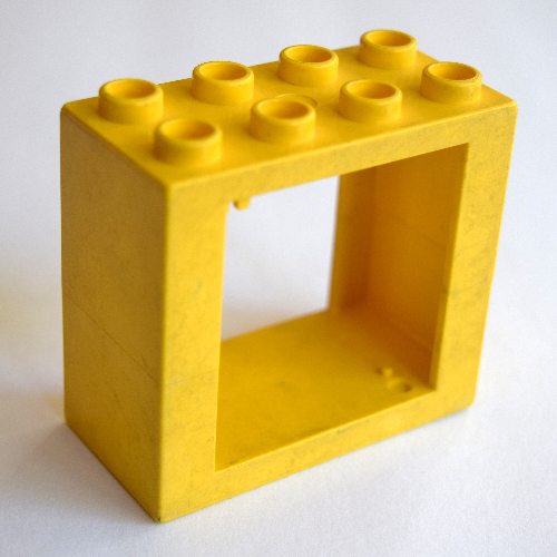 Duplo Door / Window Frame Flat Front Surface without Clips Yellow