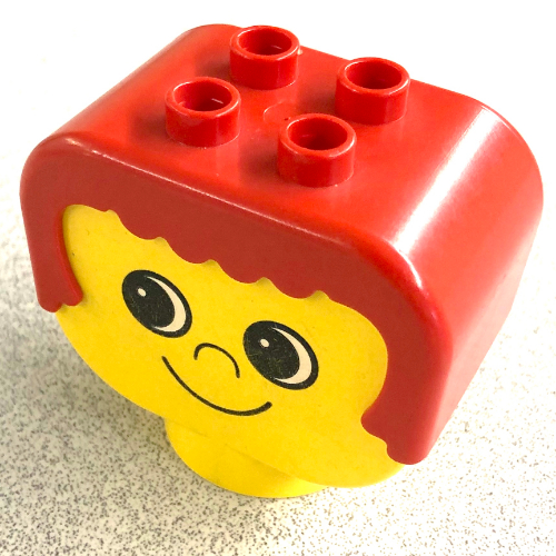 Duplo Head with Red Hair, no Freckles Yellow