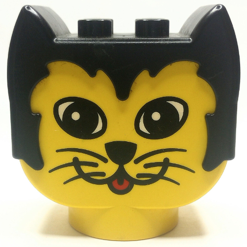 Duplo Animal Head Cat, Oblong Eyes Gelb