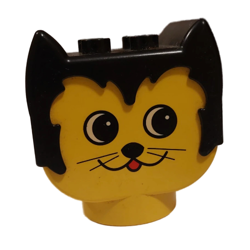 Duplo Animal Head Cat, Round Eyes Gelb