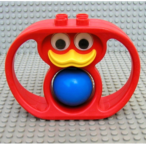 Duplo Rattle, Duck with Handles and Yellow and Blue Ball Wheel Red