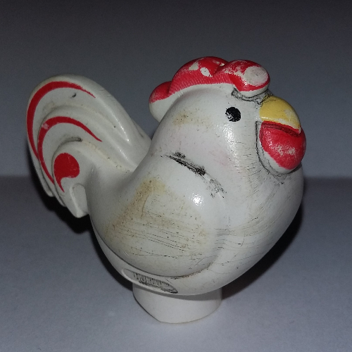 Duplo Tier Huhn / Henne / Hahn mit gelbem Schnabel und rotem Kamm und Schwanz, ohne Sockel [alter Stil]