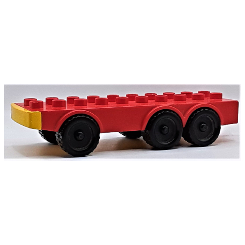 Duplo Car Base with Six Wheels and 2 × 10 Studs with Yellow Fender Rot