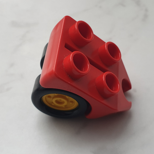 Duplo Airplane Wheel with 4 Studs, with Two Wheels and Hitch Rot