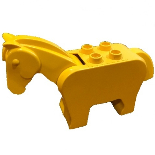 Duplo Tier Pferd mit vier Noppen, beweglichem Kopf und Schwanz
