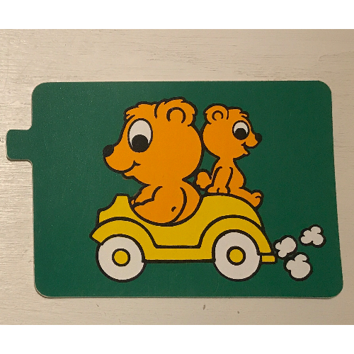 Duplo Slide with Bears in a Car Print Green