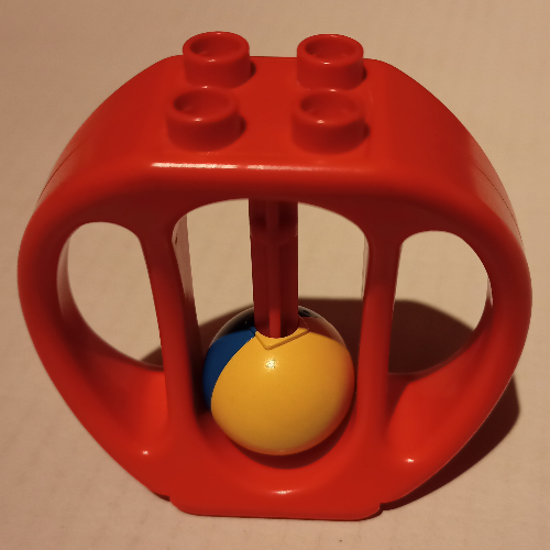 Duplo Rattle Oval with Blue and Yellow Wheel Rot