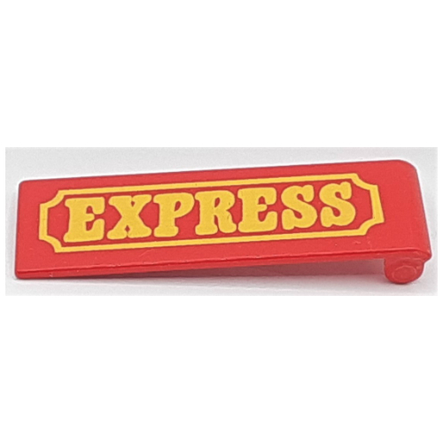 Duplo Door 1 × 4 × 1 with Yellow 'EXPRESS' Print Red