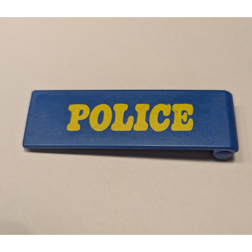 Duplo Door 1 × 4 × 1 with Yellow POLICE Print [522] Blue