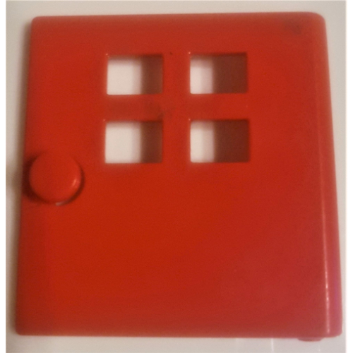 Duplo Door / Window with Four Windows Narrow Red