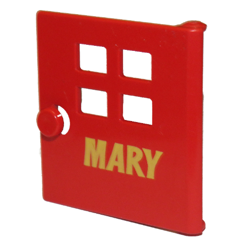 Duplo Door / Window with Four Windows Narrow and 'MARY' Print Rot