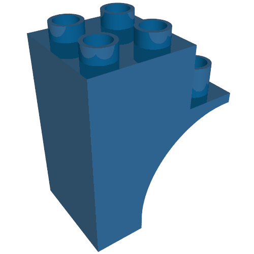 Duplo Stein Bogen halb 2 × 3 × 3 Blau