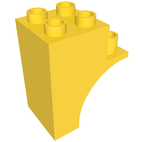 Duplo Stein Bogen halb 2 × 3 × 3 Gelb