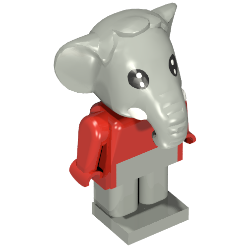 Fabuland Figure, Edward (Elton) Elephant Red