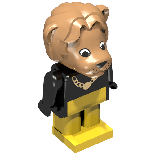 Fabuland Figure, Lionel Lion, Necklace Schwarz