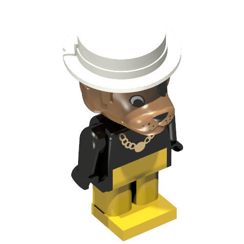 Fabuland Figure, Lionel Lion, White Hat Schwarz