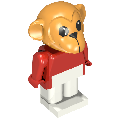 Fabuland Figure Monkey 5 (Gabriel) Rot
