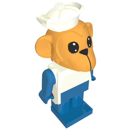 Fabuland Figure Monkey 3 with White Hat White