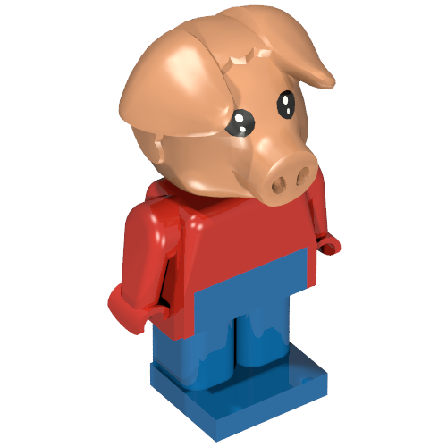 Fabuland Figure Pig 3 [Blondi] Red