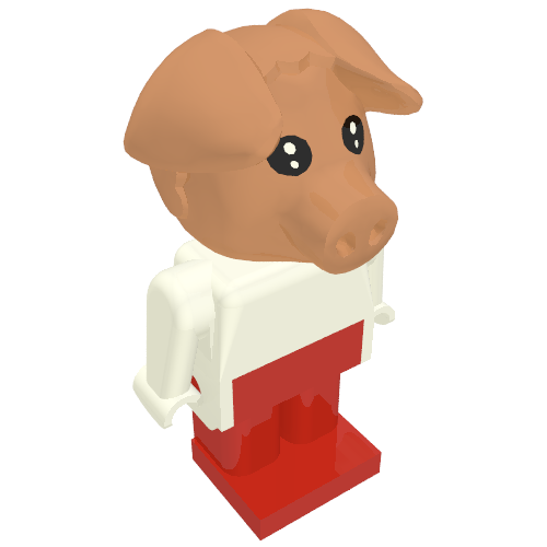 Fabuland Figure Pig 6 Weiß