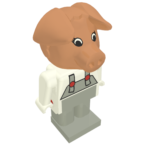 Fabuland Figure Pig 7 White