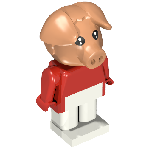 Fabuland Figure Pig 4 Red