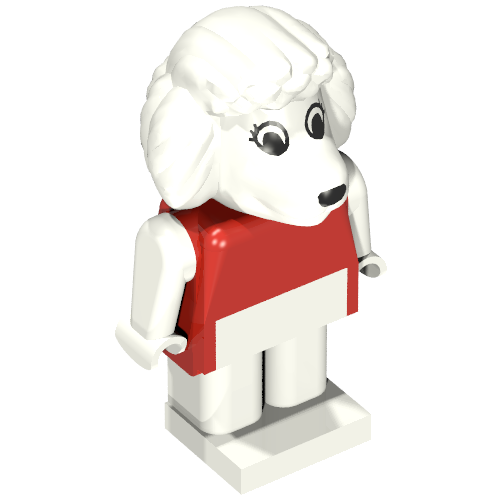 Fabuland Figure Poodle with White Eyes Rot