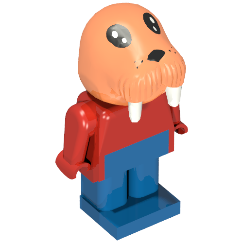 Fabuland Figure Walrus 1 (William) Red