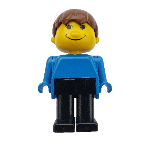 Basic Figure Human Boy Blue, Black Legs, Brown Hair [No Color/Any Color]