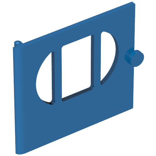 Fabuland, Door with Oval Pane in 3 Sections Blue