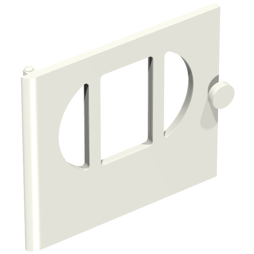 Fabuland, Door with Oval Pane in 3 Sections White