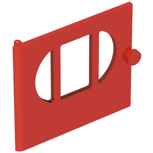 Fabuland, Door with Oval Pane in 3 Sections Rot