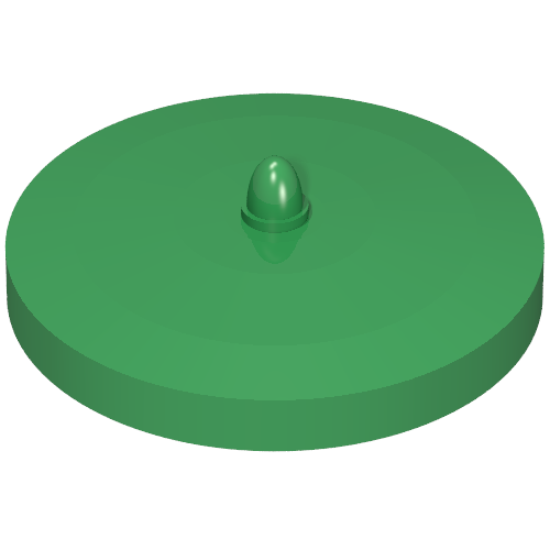 Fabuland Trashcan Lid 5 × 5 Green