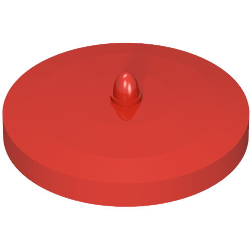 Fabuland Trashcan Lid 5 × 5 Red