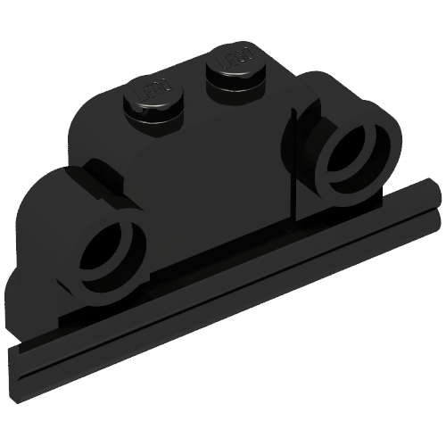 Brick Curved 1 × 4 × 2 Fabuland Bell Shape with Headlights Black