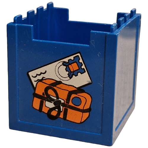 Fabuland Mailbox 4 × 4 × 4 with Package, Letter print Blue