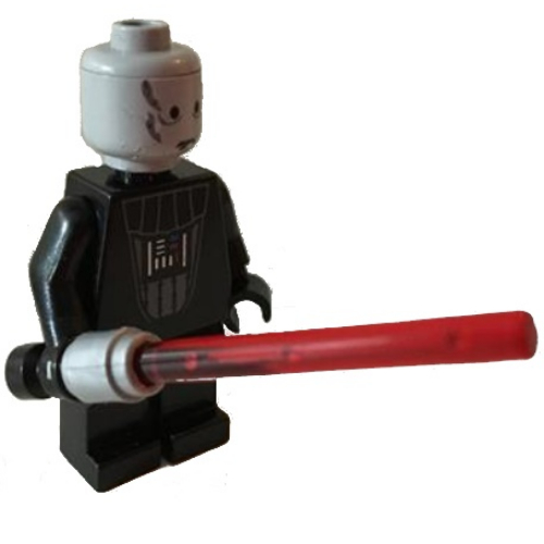 Minifig Complete Assembly, Darth Vader with Light-Up Lightsaber Schwarz