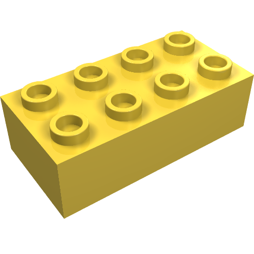 Minitalia Brick 2 × 4 with Centre Cross Supports Gelb