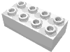 Minitalia Brick 2 × 4 with Centre Cross Supports White