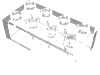 Minitalia Brick 2 × 4 with Centre Cross Supports Trans-Clear