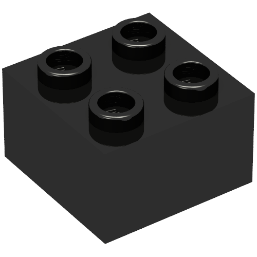 Minitalia Brick 2 × 2 with Bottom X Support Schwarz